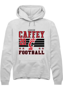 Jakorion Caffey Cincinnati Bearcats Mens White Football NIL Striped Player Hood