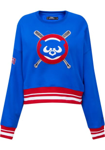 Pro Standard Chicago Cubs Womens Blue Mash Up Crew Sweatshirt
