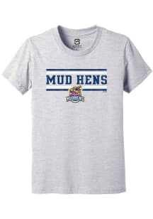 Summit Sportswear Toledo Mud Hens Youth Grey Double Bars Short Sleeve T-Shirt
