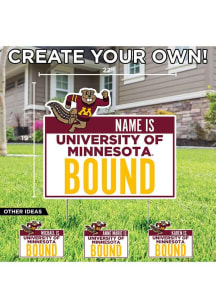 Minnesota Golden Gophers Personalized School Bound Yard Sign - White