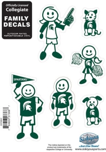 Michigan State Spartans Small Family Auto Decal - Green