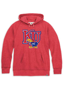 Rally Kansas Jayhawks Mens Red Triblend Vintage Fashion Hood