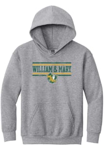 Summit Sportswear William & Mary Tribe Youth Grey BARS Long Sleeve Hoodie