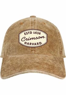 Legacy Harvard Crimson Felt Patch Salt Corduroy Adjustable Hat - Brown