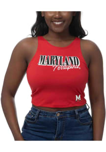 Maryland Terrapins Womens Red First Down Tank Top