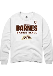 Sharod Barnes Western Michigan Broncos Mens White NIL Stacked Box Player Crew