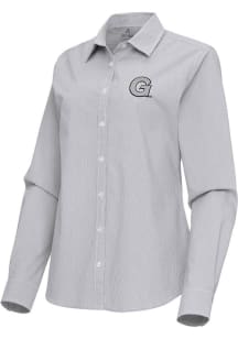 Antigua Georgetown Hoyas Womens Porter Long Sleeve Ash Dress Shirt