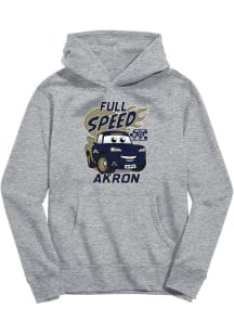 Vive La Fete Akron Zips Toddler Grey Full Speed Long Sleeve Hooded Sweatshirt