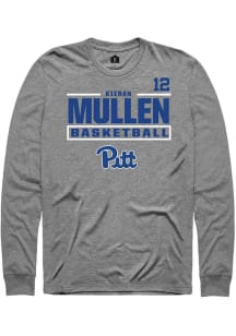 Kieran Mullen Pitt Panthers Graphite NIL Stacked Box Long Sleeve Player T Shirt