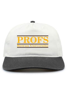 Rowan University Retro Oversize Bar 5 Panel Adjustable Hat - White