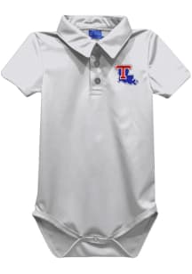 Vive La Fete Louisiana Tech Bulldogs Baby White Team Short Sleeve One Piece Polo