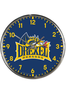 Drexel Dragons Chrome Wall Clock