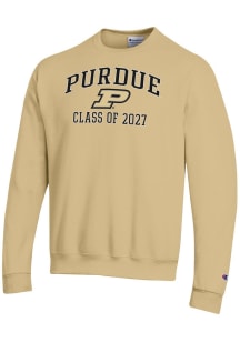 Champion Purdue Boilermakers Mens Gold Font Class of 2027 Powerblend Long Sleeve Crew Sweatshirt
