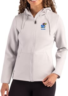 Cutter and Buck Kansas Jayhawks Womens Grey Alumni Epic Comfort Full Zip Light Weight Jacket