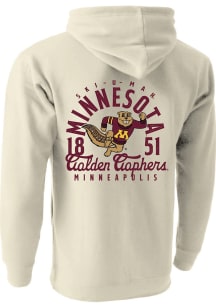 Minnesota Golden Gophers Mens Oatmeal Mascot Overlay Long Sleeve Hoodie