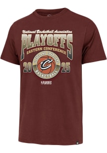 47 Cleveland Cavaliers Maroon 2025 Playoff Participant Franklin Short Sleeve Fashion T Shirt