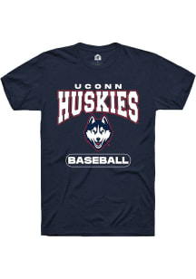 Summit Sportswear UConn Huskies Navy Blue Baseball Short Sleeve T Shirt