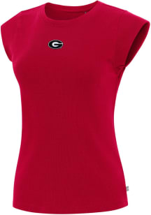 Antigua Georgia Bulldogs Womens Navy Blue Show Off Short Sleeve T-Shirt