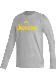 Adidas Western Michigan Broncos Grey Broncos Script Long Sleeve T Shirt