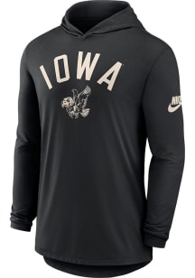 Nike Iowa Hawkeyes Mens Black Legacy Arch Logo Long Sleeve Lightweight Hoodie