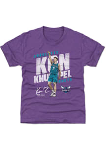Kon Knueppel Charlotte Hornets Youth Purple Slant Player Tee