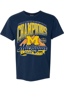 Something Inked Michigan Wolverines Navy Blue 2026 Men's Basketball National Champions Court Short..