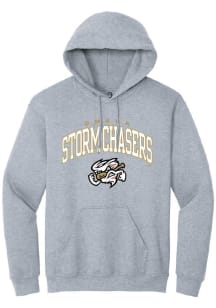 Summit Sportswear Omaha Storm Chasers Mens Ash Arch Mascot Long Sleeve Hoodie