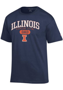 Champion Illinois Fighting Illini Navy Blue Dad Pill Jersey Short Sleeve T Shirt