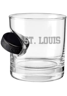 St Louis City with Hockey Puck Rock Glass - White