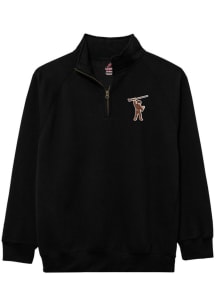 West Virginia Mountaineers Mens Black Essential Mountaineer Caricature Long Sleeve Qtr Zip Pullove..