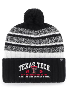 47 Texas Tech Red Raiders Black 2026 CFP Orange Bowl Tavern Cuff Knit Mens Knit Hat
