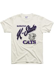 Charlie Hustle K-State Wildcats White Manhattan Vintage Short Sleeve Fashion T Shirt
