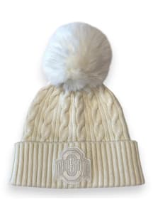 Lusso Ohio State Buckeyes White Audrey Tonal Patch Womens Knit Hat