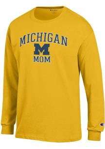 Champion Michigan Wolverines Yellow Mom Jersey Long Sleeve T Shirt