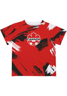 Vive La Fete Canada National Team Youth Red Paint Brush Short Sleeve T-Shirt