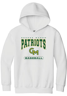 Summit Sportswear George Mason University Youth White Baseball Long Sleeve Hoodie