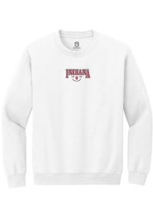 Summit Sportswear Indiana Hoosiers Mens White Embroidered Long Sleeve Crew Sweatshirt