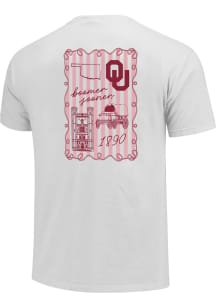 Oklahoma Sooners Womens White Campus Sketch Frame Short Sleeve T-Shirt