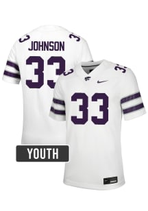 Andrew Johnson K-State Wildcats Youth White Nike NIL Name And Number Football Jersey