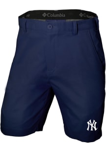Columbia New York Yankees Mens Navy Blue Lie Angle Shorts