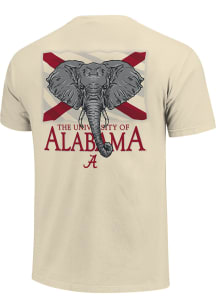 Alabama Crimson Tide Ivory State Flag Mascot Short Sleeve T Shirt