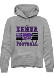 Will Kemna K-State Wildcats Mens Grey Football NIL Striped Player Hood