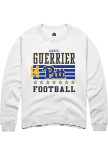 Joshua Guerrier Pitt Panthers Mens White Football NIL Striped Player Crew