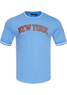 Pro Standard New York Knicks Blue Chenille Striped Short Sleeve Fashion T Shirt