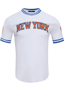 Pro Standard New York Knicks White Chenille Striped Short Sleeve Fashion T Shirt
