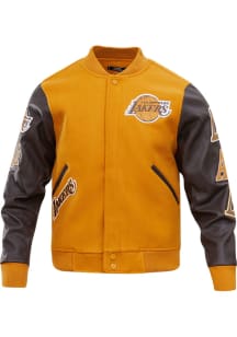 Mens Los Angeles Lakers Pro Standard Mens Wool Varsity Heavyweight Jacket - Brown