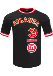 Pro Standard Atlanta Hawks Black Retro Chenille Striped Short Sleeve Fashion T Shirt