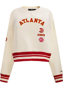 Pro Standard Atlanta Hawks Womens White Retro Classic Crew Sweatshirt