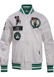 Pro Standard Boston Celtics Mens White Retro Satin Light Weight Jacket