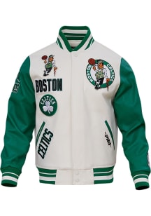 Mens Boston Celtics Pro Standard Mens Retro Wool Varsity Heavyweight Jacket - White
